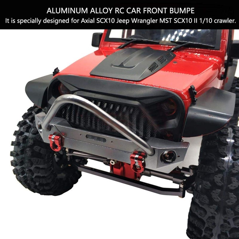 fosa RC Front Bumper Metal Front Bumper for 1:10 Axial SCX10 MST SCX10 II, Aluminum Alloy Remote Control Crawler - Image 2